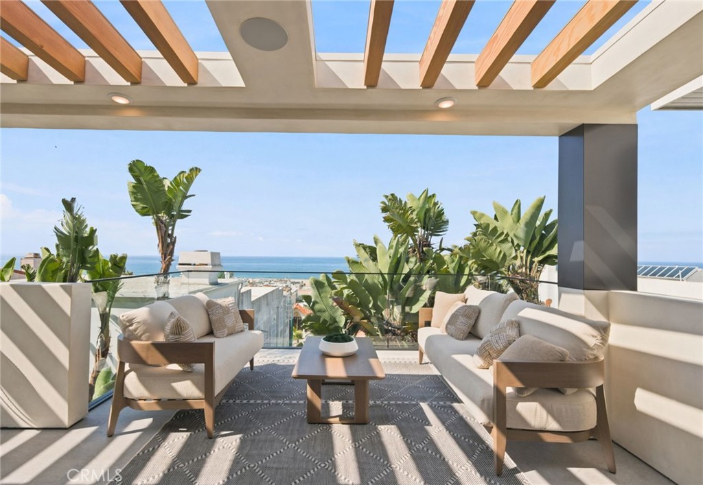 Covered ocean-view terrace at 2451 Silver Strand in Hermosa Beach